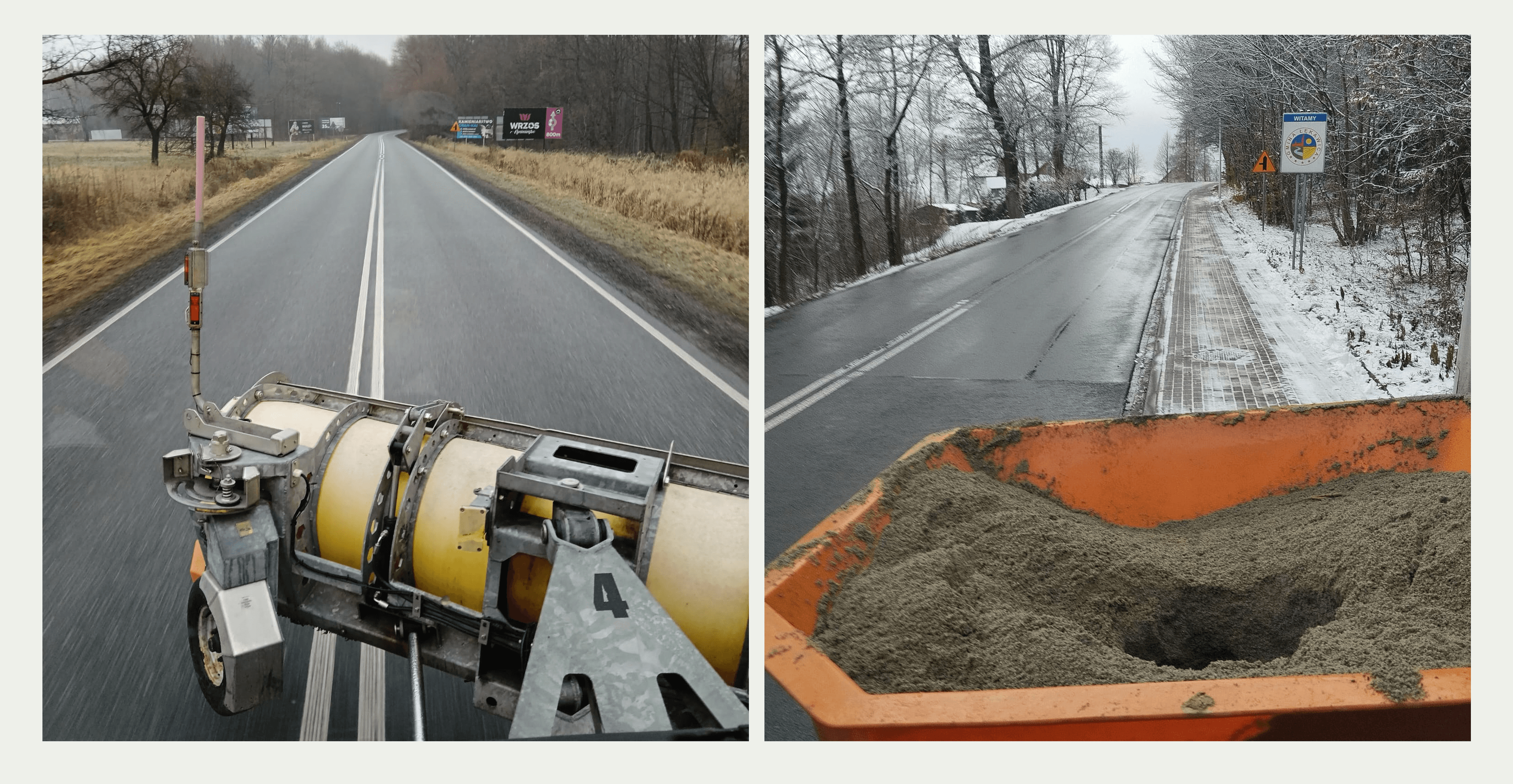 posypywanie dróg solą i piaskiem